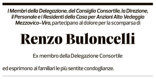 Annuncio funebre Renzo Buloncelli