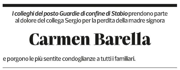 Annuncio funebre Carmen Barella