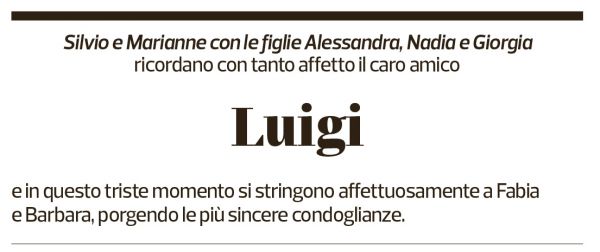 Annuncio funebre Luigi Dell'acqua