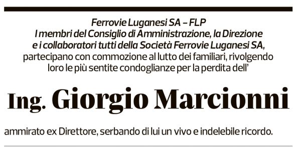 Annuncio funebre Giorgio Marcionni