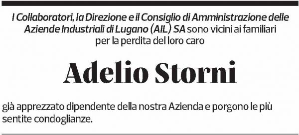 Annuncio funebre Adelio Storni
