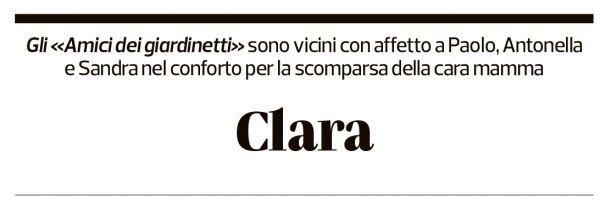 Annuncio funebre Clara Fossani