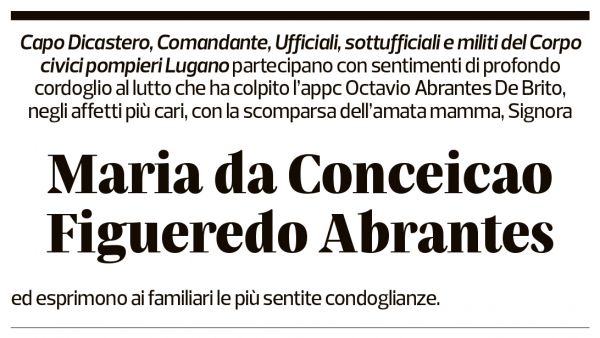 Annuncio funebre Maria Da Conceicao Figueredo Abrantes