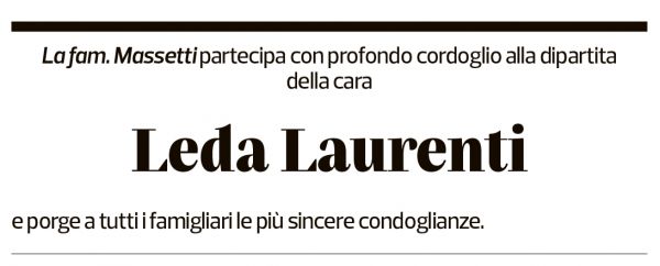 Annuncio funebre Leda Laurenti