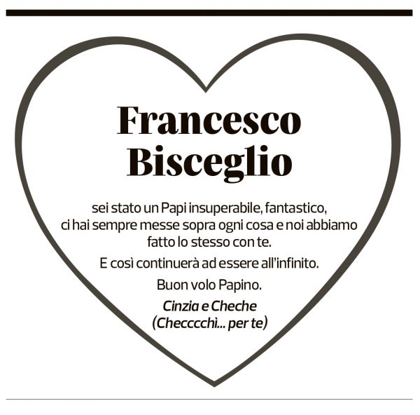 Annuncio funebre Francesco Bisceglio