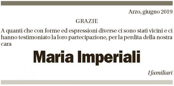 Annuncio funebre Maria Imperiali