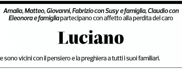 Annuncio funebre Luciano 
