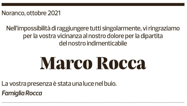 Annuncio funebre Marco Rocca