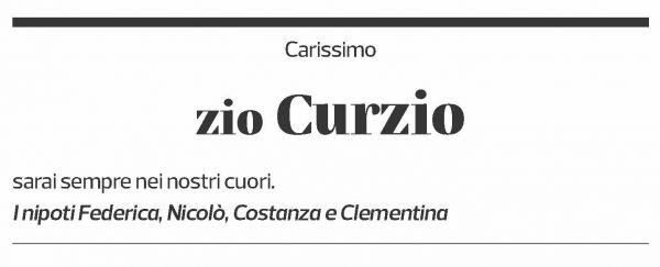 Annuncio funebre Curzio Crespi