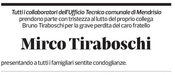 Annuncio funebre Mirco Tiraboschi