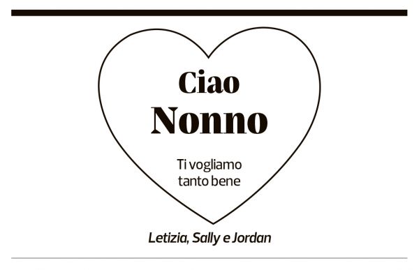 Annuncio funebre Giordano Fiscalini