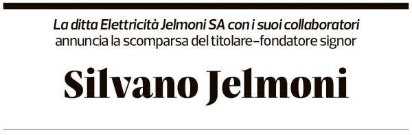 Annuncio funebre Silvano Jelmoni
