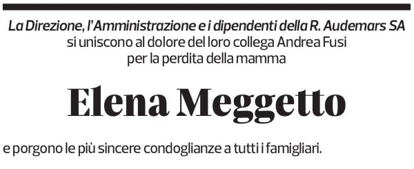 Annuncio funebre Elena Meggetto