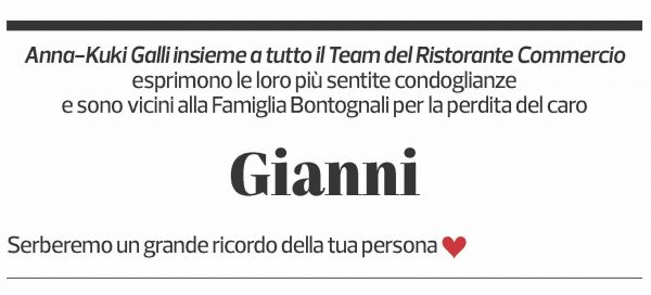 Annuncio funebre Giovanni Bontognali