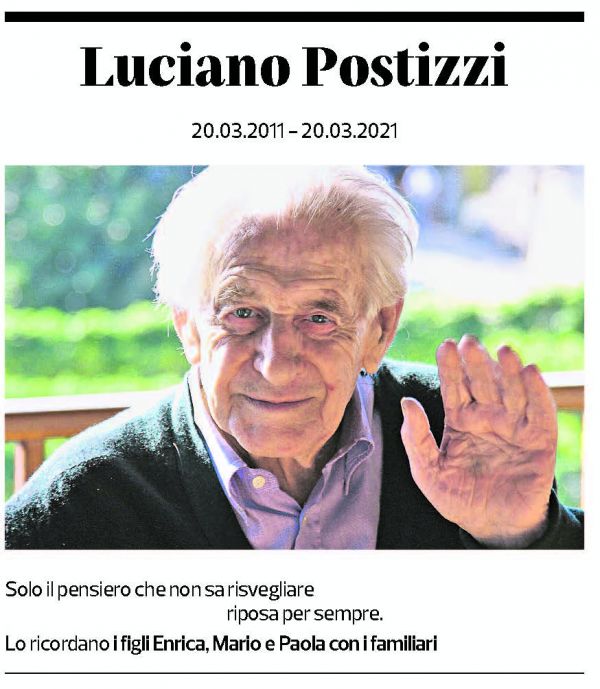 Annuncio funebre Luciano Postizzi