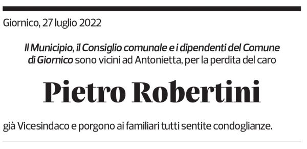 Annuncio funebre Pietro Robertini