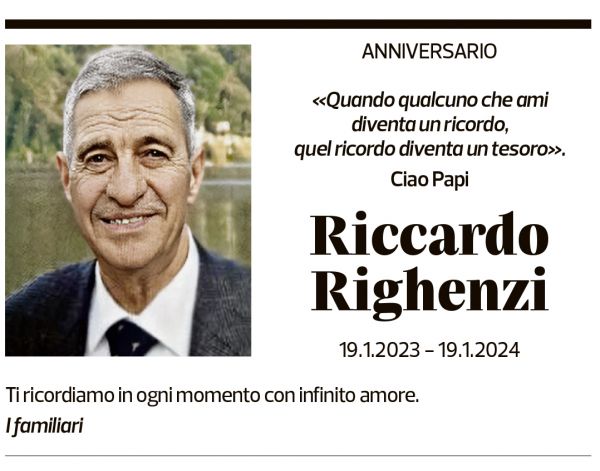 Annuncio funebre Riccardo Righenzi