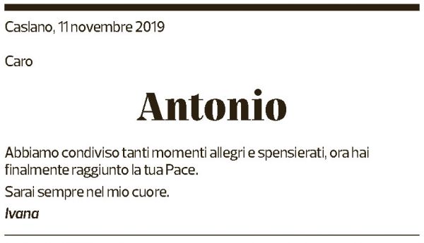 Annuncio funebre Antonio Corti