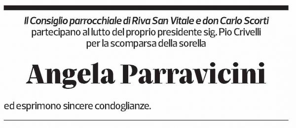 Annuncio funebre Angela Parravicini