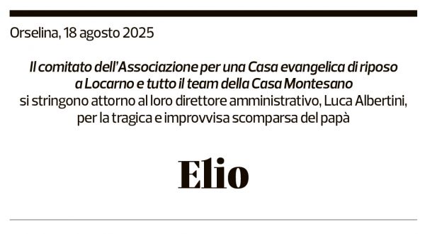 Annuncio funebre Elio Albertini