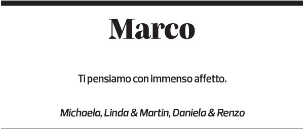 Annuncio funebre Marco Mahler