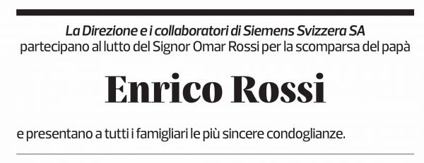Annuncio funebre Enrico Rossi