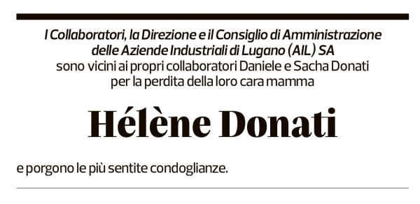 Annuncio funebre Hélène Donati