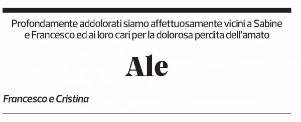 Annuncio funebre Alessandro Cuzzocrea