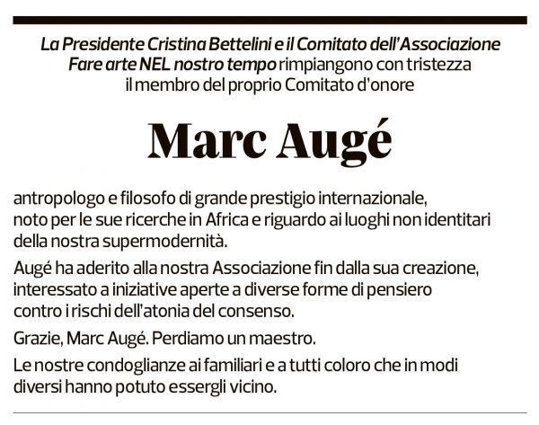 Annuncio funebre Marc Augé