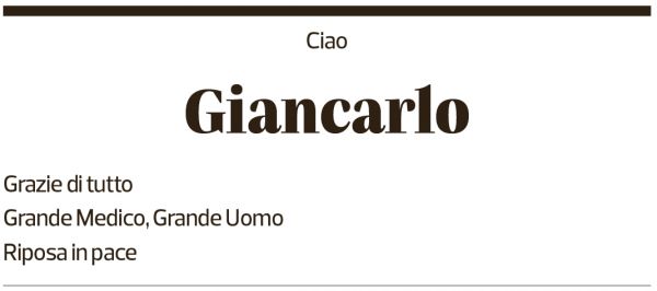 Annuncio funebre Giancarlo Simona