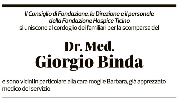 Annuncio funebre Giorgio Binda