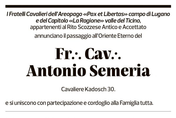 Annuncio funebre Antonio Maggio Semeria