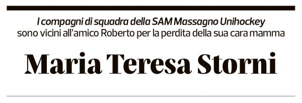 Annuncio funebre Maria Teresa Storni
