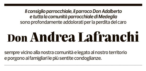 Annuncio funebre Andrea Lafranchi