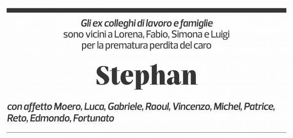 Annuncio funebre Stephan Woodtli
