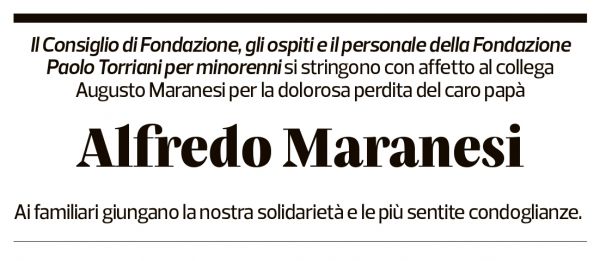 Annuncio funebre Alfredo Maranesi
