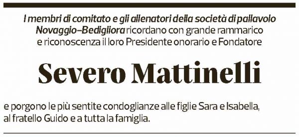 Annuncio funebre Severo Mattinelli