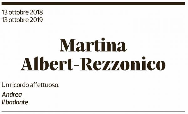 Annuncio funebre Martina Albert-rezzonico