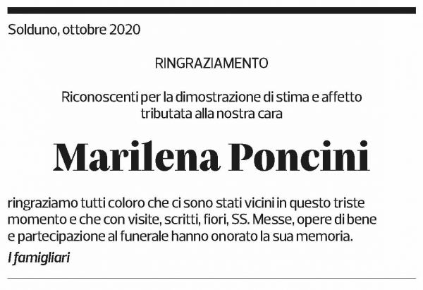 Annuncio funebre Marilena Poncini