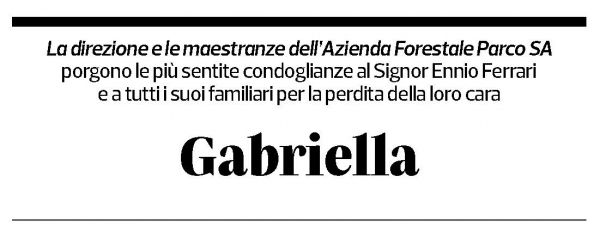 Annuncio funebre Gabriella Clelia Antonia Ferrari