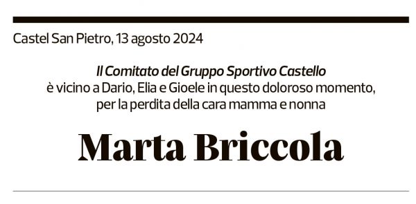 Annuncio funebre Marta Briccola