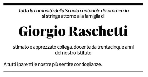 Annuncio funebre Giorgio Raschetti