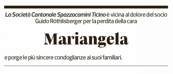 Annuncio funebre Mariangela Brugnoni-regazzoni