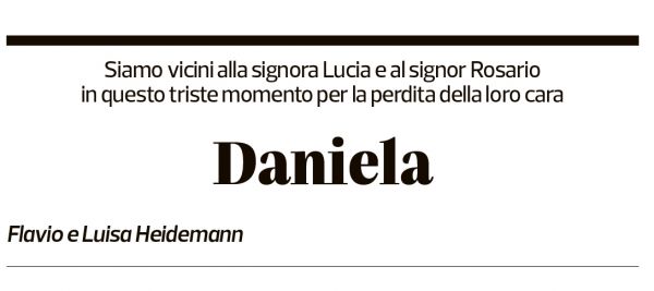 Annuncio funebre Daniela Pescetti