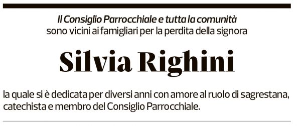 Annuncio funebre Silvia Righini