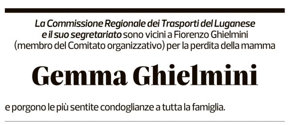 Annuncio funebre Gemma Ghielmini