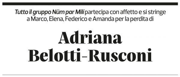 Annuncio funebre Adriana Belotti-rusconi