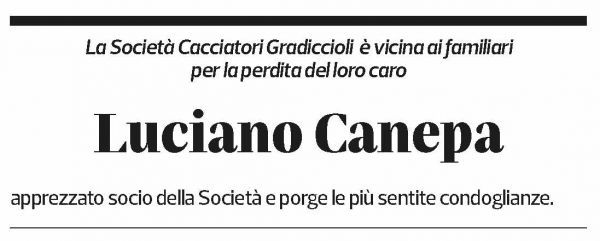 Annuncio funebre Luciano Canepa