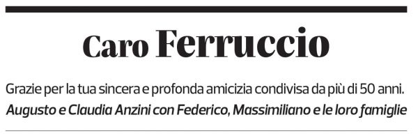 Annuncio funebre Ferruccio Piffaretti