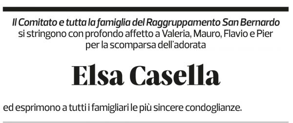 Annuncio funebre Elsa Casella
